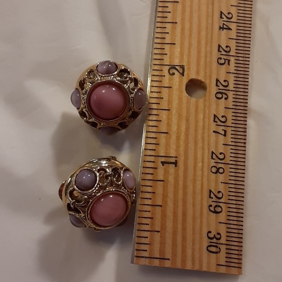 Pink and Purple Clipon Earrings - Picture 5 of 5
